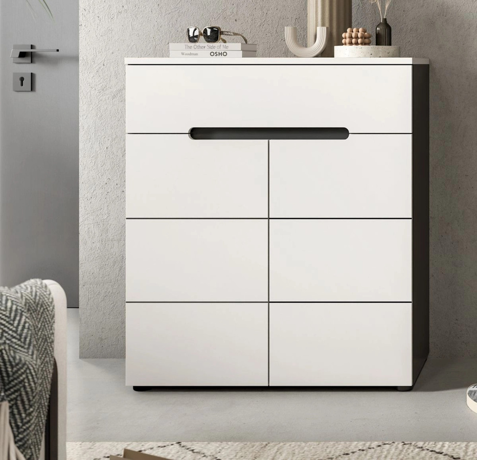 Schuhkommode Cooper von Inn.Furn in Weiß und Grau mit Soft-Close-Funktion, B/T/H: 80 x 37 x 94 cm - Bild 3