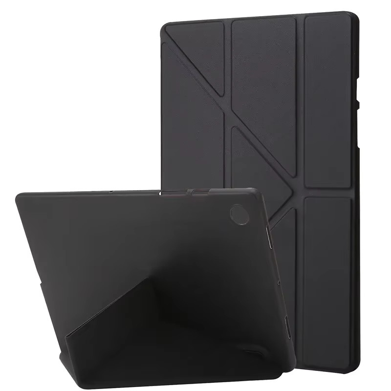 Samsung Galaxy Tab A9 Plus Hülle aus PU Leder und Silikon mit Standfunktion in Schwarz oder Grün - Bild 1