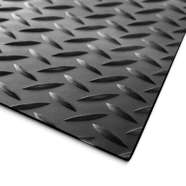 KARAT Gummiläufer mit Tränenblech-Struktur in Schwarz, rutschfeste Gummimatte, B: 100 cm, L: 1000 cm, H: 0,3 cm - Bild 1