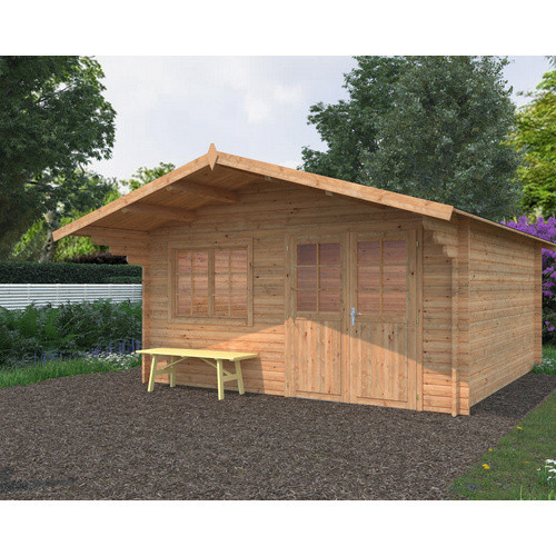 PALMAKO Blockbohlenhaus Britta aus Holz in Braun, B/H/T: 488 x 270 x 580 cm - Bild 2