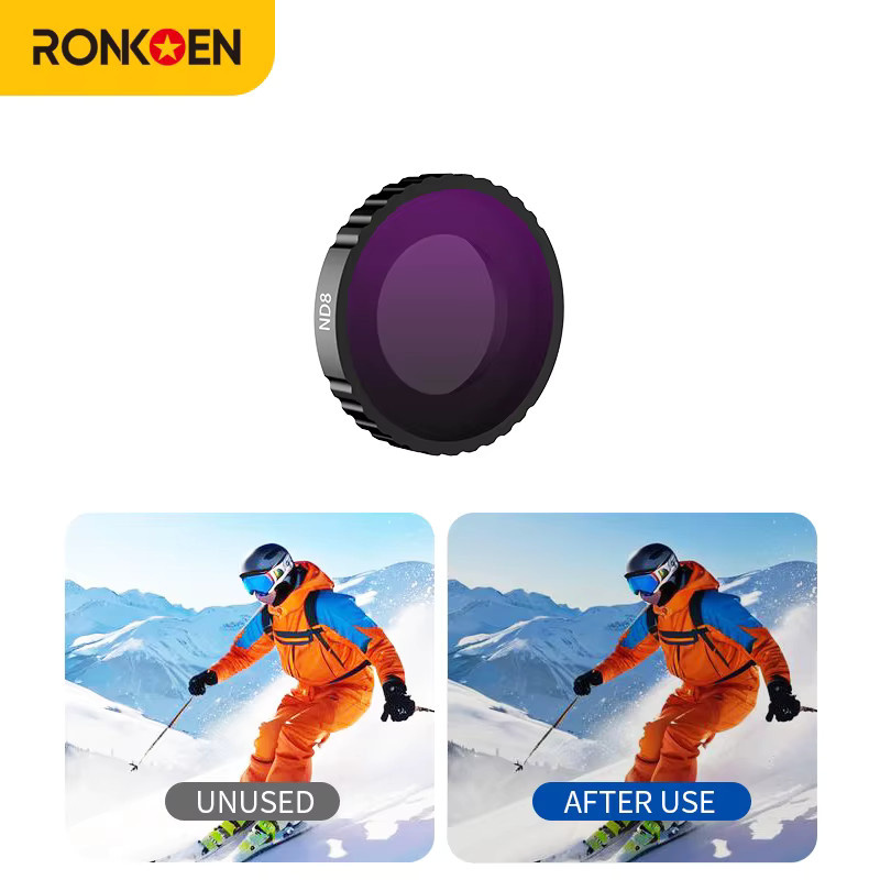 Ronkoen Kamerafilter Set für DJI Osmo Nano mit CPL, UV, ND8, ND16, ND32, ND64 und ND32PL Schutzobjektiv in Schwarz - Bild 5