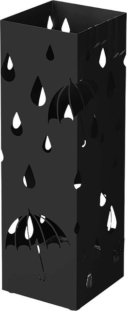 Songmics Regenschirmständer Patsy aus Metall mit herausnehmbarem Tablett, Schwarz, Höhe: 155 cm - Bild 1