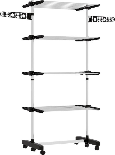 HOMCOM Wäscheständer aus Edelstahl in Schwarz, B: 55 cm, H: 172 cm - Bild 1