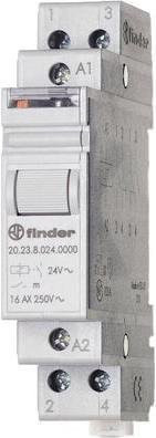 Finder Stromstoß-Schalter für Hutschiene, 1 Schließer, 1 Öffner, 12 V/AC, 16 A, 4000 VA, Weiß, 20.23.8.012.4000 - Bild 1