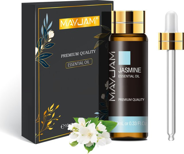 MAYJAM Ätherische Öle Set für Luftbefeuchter und Diffusoren, verschiedene Sorten wie Jasmin, Zimt, Nelke, Tannennadel, Zypresse und Basilikum, 10 ml pro Flasche - Bild 1