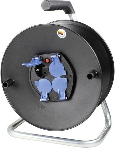 AS Schwabe 10205 Leer-Kabeltrommel aus Stahl in Schwarz mit IP20 Schutzart - Bild 1