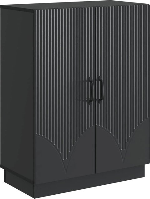 vidaXL Sideboard Modern Schwarz Matt B/T/H: 66 x 34,5 x 87 cm - Bild 1