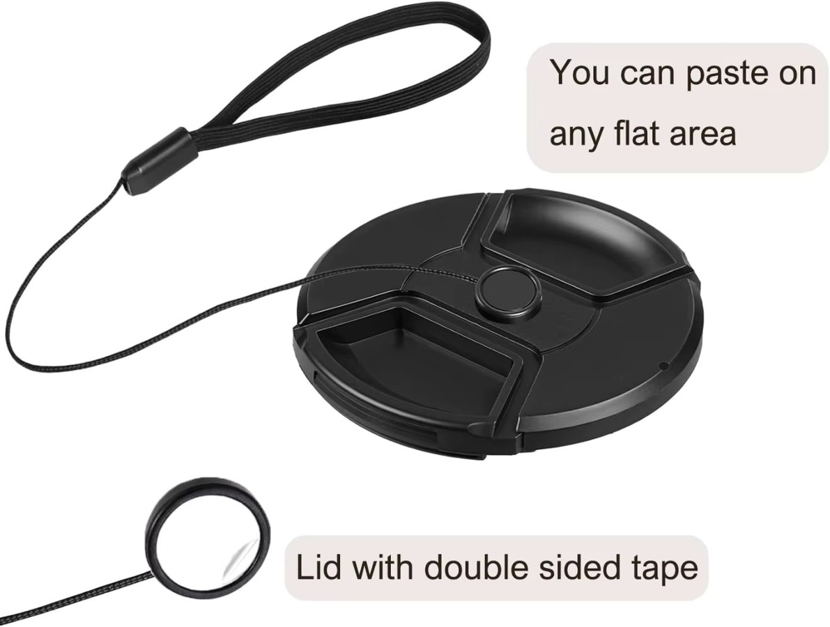 BAPPSUS Kamera Objektiv Kappen-Sicherung mit Lanyard Strap gegen Verlust, Schwarz, Universal für Canon und Sony DSLR SLR - Bild 6