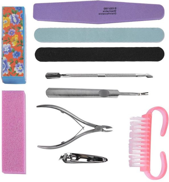 CosyHome Nail-Art Maniküre-Pediküre Werkzeug-Set, 10-teilig, Grau - Bild 1