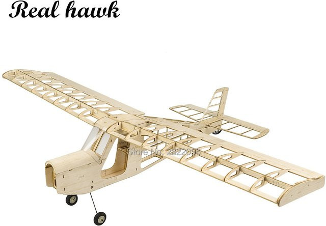 Real Hawk Balsawood Flugzeugmodell, Lasergeschnittener Trainingstrainer, Balsa Bausatz, Holzmodell - Bild 1
