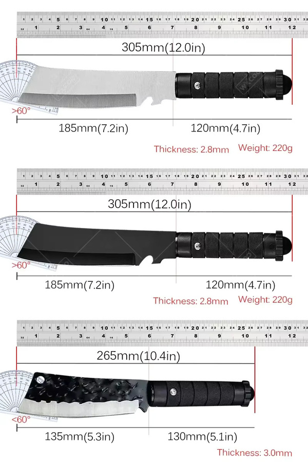 WXCOO Multifunktionales Ausbeinmesser und Küchenmesser aus geschmiedetem Stahl für Fleisch, Obst und Gemüse - Bild 3