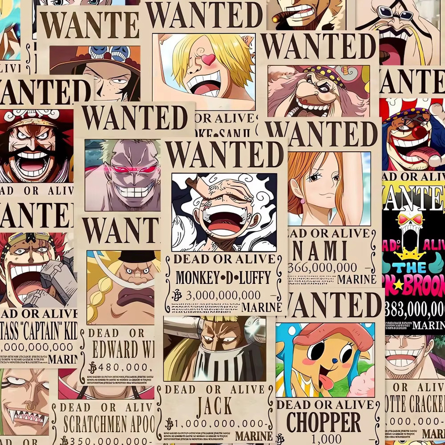 Bandai One Piece Wanted-Poster Aufkleber, 50 Stück, Nachfüllpack - Bild 2