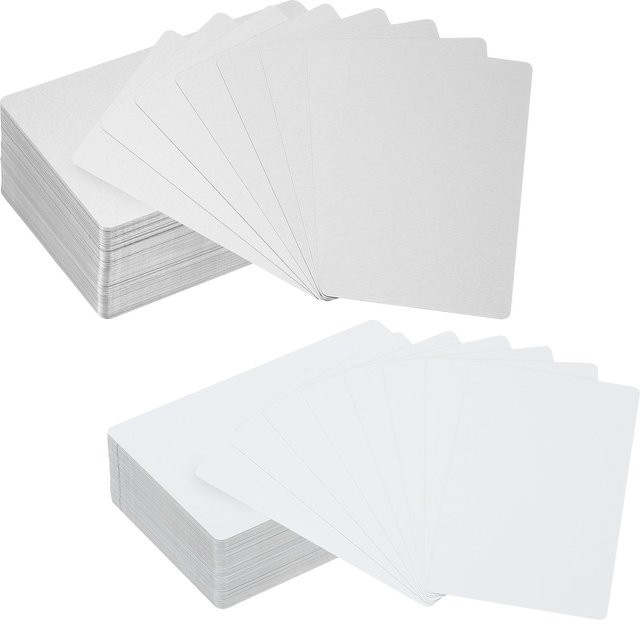 Blanko Sublimations-Visitenkarten aus Aluminium für individuellen DIY-Druck, Weiß/Silber - Bild 1