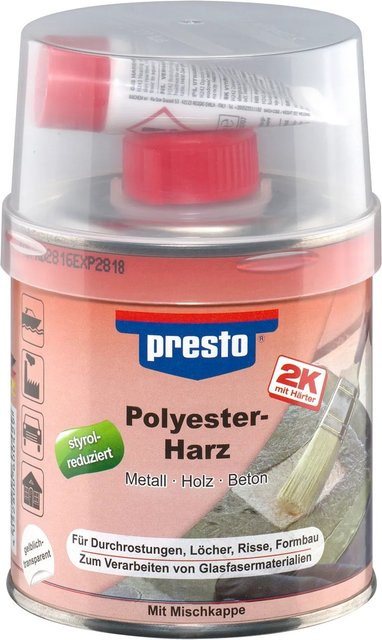 Presto Polyesterharz mit Härter, transparent, 250 g - Bild 1
