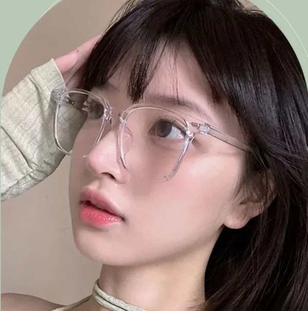 Koreanische Korrektionsbrille, rund, Vollrand, transparent, Unisex, Kunststoff - Bild 1