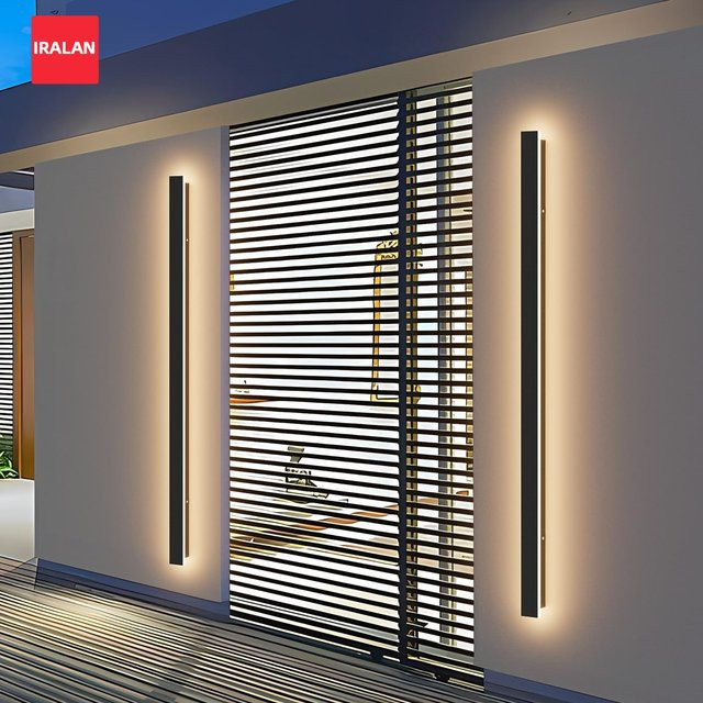IRALAN LED Außenwandleuchte IP65 Minimalistisches Up-Down Design in Schwarz und Weiß für Balkon und Hauswand mit Warmweißem Licht - Bild 1