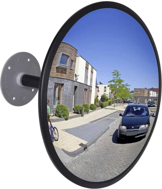 Yiwydaa Verkehrsspiegel Konvex aus Acryl in Schwarz, Durchmesser: 30 cm, für den Innenbereich - Bild 1