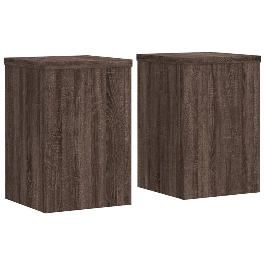 vidaXL Pflanzenständer 2er Set aus Holzwerkstoff in Eiche Braun B/T/H: 25 x 25 x 35 cm - Bild 2