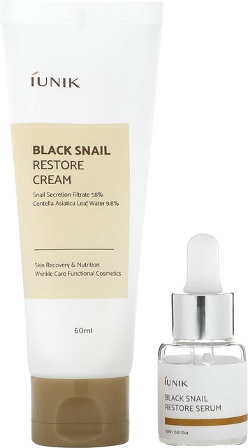 iUNIK Black Snail Edition Hautpflege-Set, Creme & Mini-Serum, 60 ml - Bild 1
