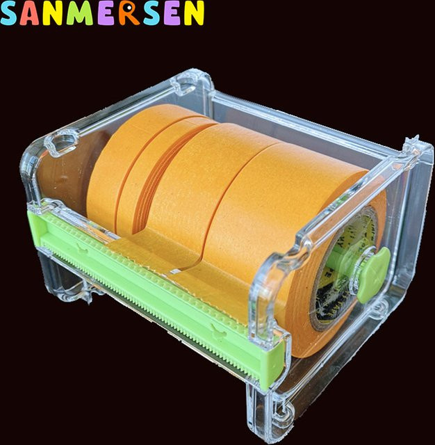 SANMERSEN Washi Tape Spender und Cutter aus Kunststoff in Transparent für DIY-Malerei und Büroaufbewahrung - Bild 1