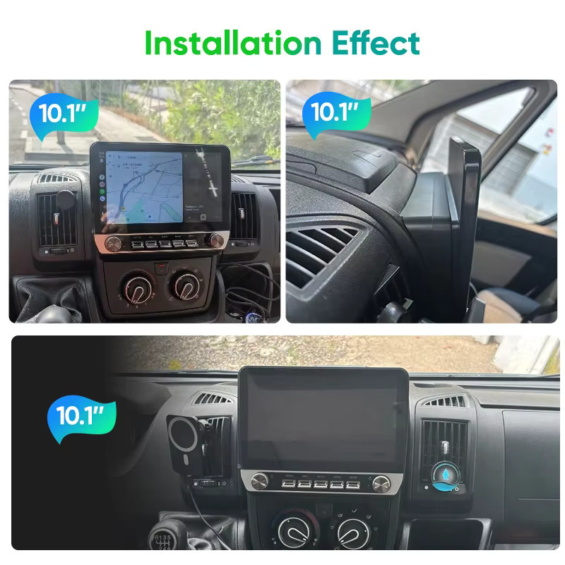 Junsun 10,1 Zoll Autoradio für Fiat Ducato 3, Peugeot Boxer und Citroen Jumper 2 (2011-2022) mit kabellosem CarPlay, Android Auto, IPS-Touchscreen und DSP in Schwarz - Bild 2
