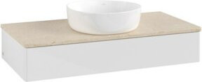 V&B Waschtischunterschrank Antao ohne Frontstruktur, Weiß, B/T/H: 100 x 50 x 19 cm - Bild 1