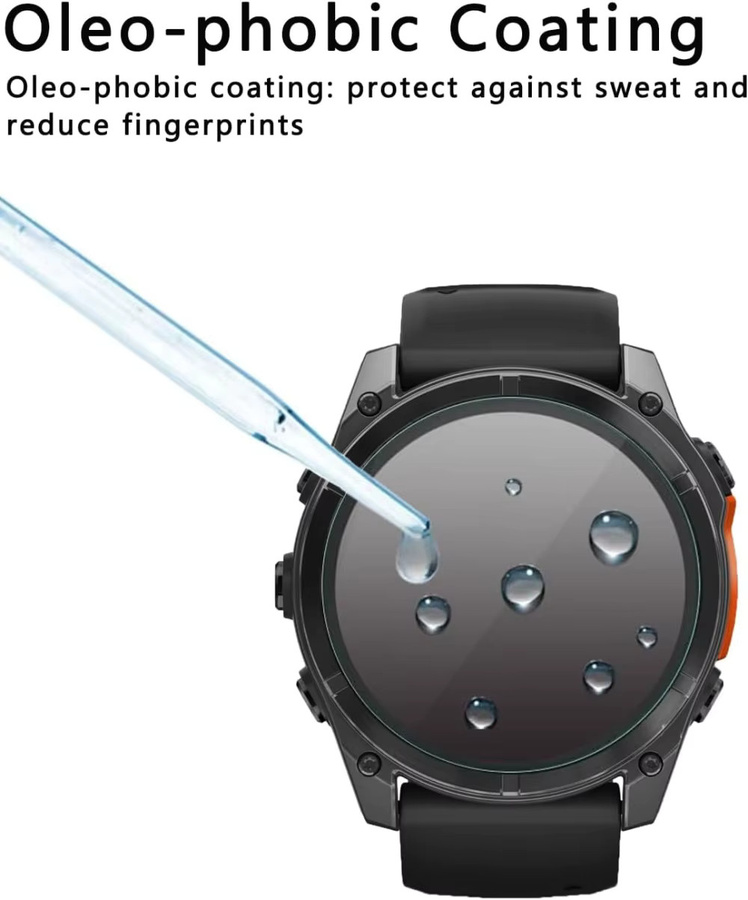 Displayschutzfolie aus gehärtetem Glas für Garmin Fenix 8 7 6 6S 6X 5S Vivoactive 3 Forerunner 165 945 955 965 225 255 265S transparent - Bild 3