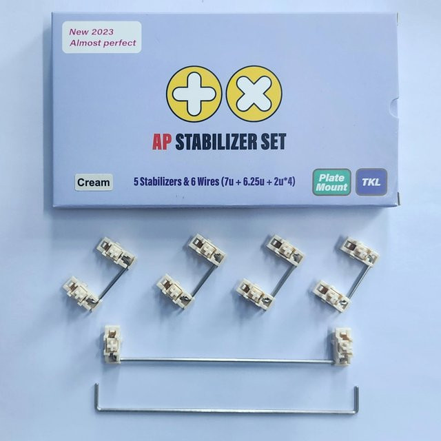 TX Stabilisatoren AP-Plattenmontierte Stabilisatoren für mechanische Tastaturen im TKL-Layout, 7U und 6,25U, Schwarz - Bild 1