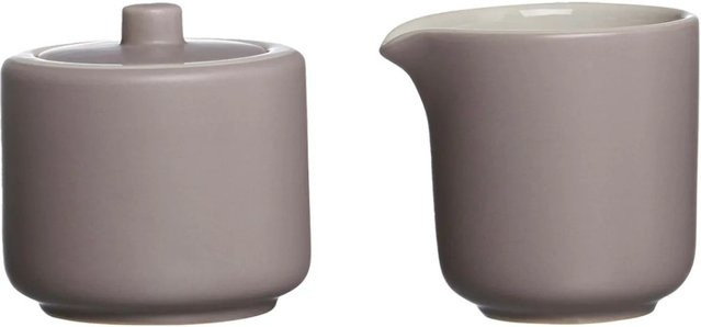 Ritzenhoff & Breker Jasper Milch- und Zuckerset aus Keramik, 2-teilig, Beige/Grau - Bild 1