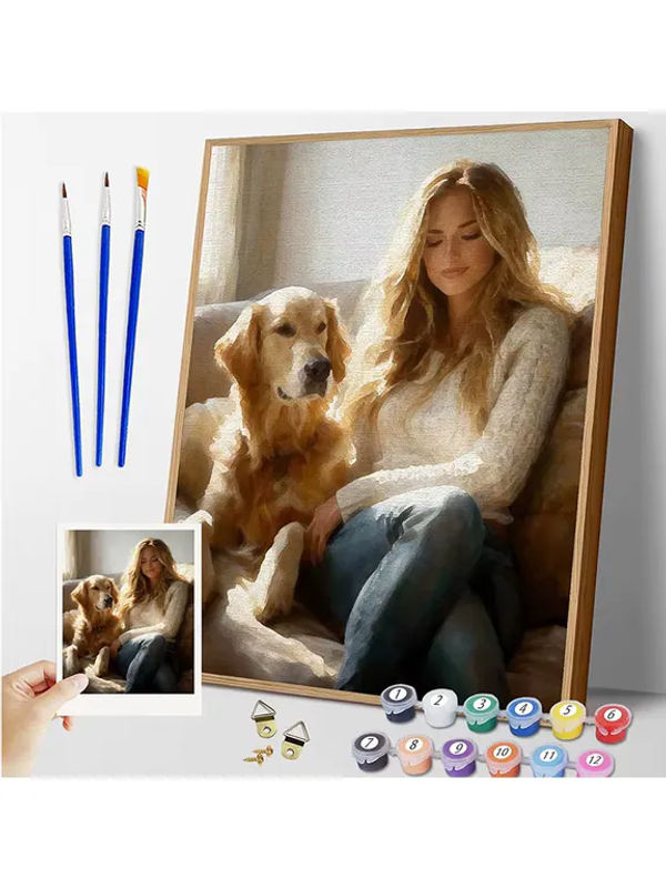 MomoArt DIY Malen nach Zahlen mit deinem persönlichen Foto auf Leinwand, mehrfarbig, ohne Rahmen, ideal als handgemachtes Geschenk für Erwachsene - Bild 2