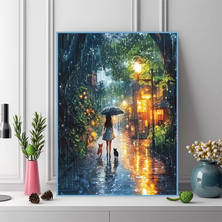 Momoart DIY Diamant-Stickerei Straßenlandschaft Bastelset mit bunten Mosaiksteinen für Anfänger zur Heimdekoration - Bild 3