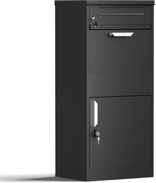 Xpotool Paketkasten Standbriefkasten aus Stahl in Schwarz, H x B x T: 112 x 50 x 37 cm - Bild 1