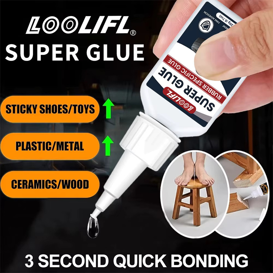 LOOLIFL SuperGlue Sekundenkleber transparent für Kunststoff, Metall, Holz, Glas und Gummi - Bild 3