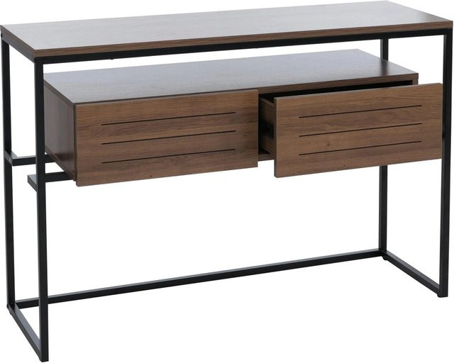 MCW Konsolentisch P46 in Braun mit Schublade aus Metall und MDF, B/T/H: 120 x 80 x 40 cm - Bild 2