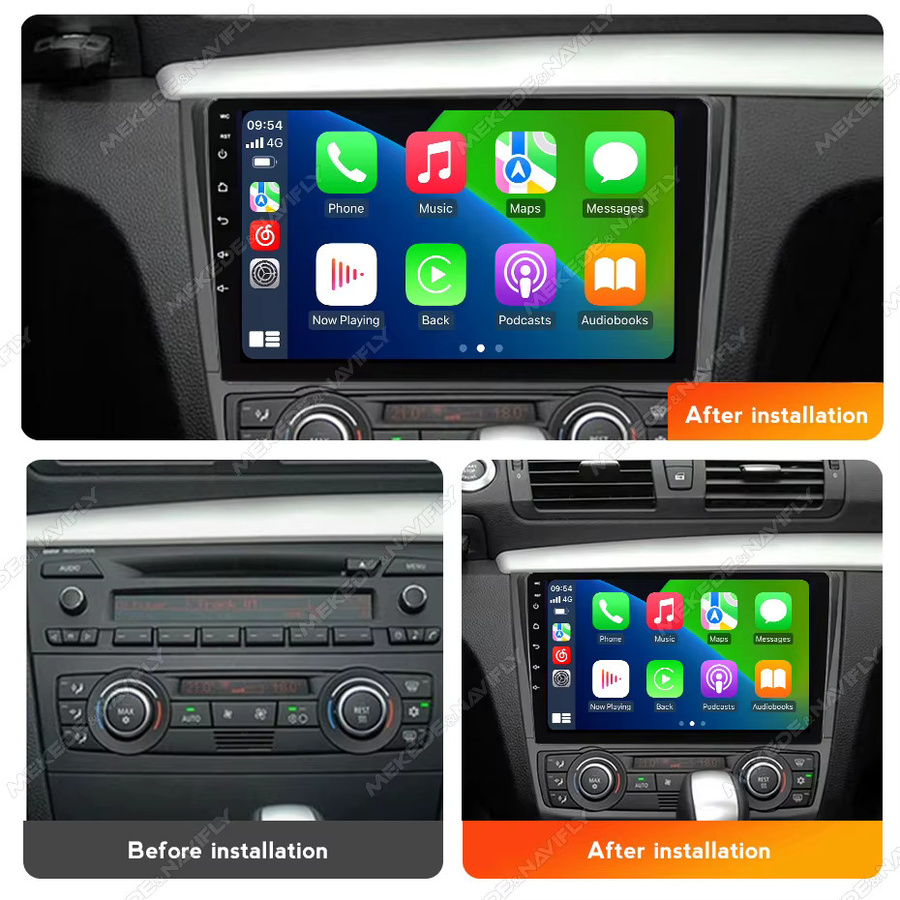 STRONGNAVI 2 DIN Autoradio mit Android Auto und Apple CarPlay für BMW 1er-Serie E81 E82 E87 E88 (2004-2011) in Schwarz mit Wi-Fi und GPS - Bild 2