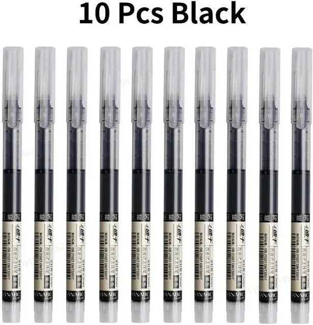 Binchi Cultural Supplies Gel Stifte Set 10 Teile Nadeltyp Kugelschreiber Grau Blau Schwarz - Bild 1