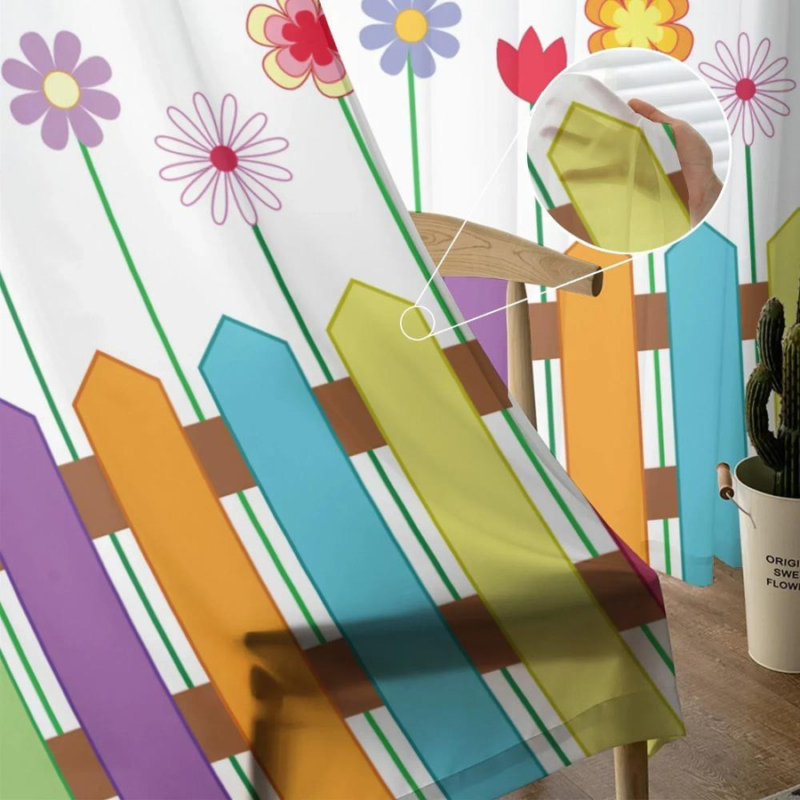 Yiran Furniture Transparenter Eulen Tüllvorhang für Kinder mit Ösen, Organza Voile Vorhang für Wohnzimmer und Schlafzimmer, Breite: 135 cm, Höhe: 115 cm - Bild 1