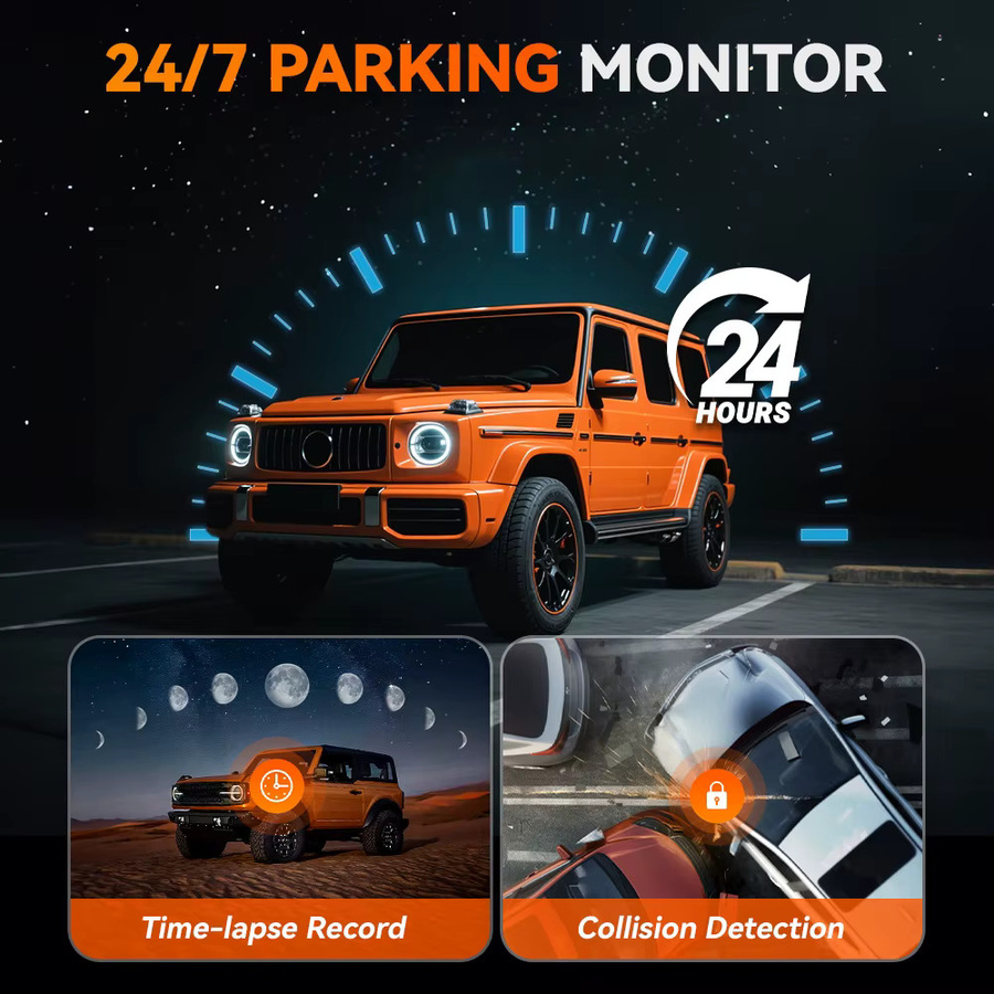 WOLFBOX M40lite Dashcam mit 10-Zoll-Rückspiegelkamera, 4K und 1080P Videorekorder für Vorne und Hinten, Schwarz - Bild 3