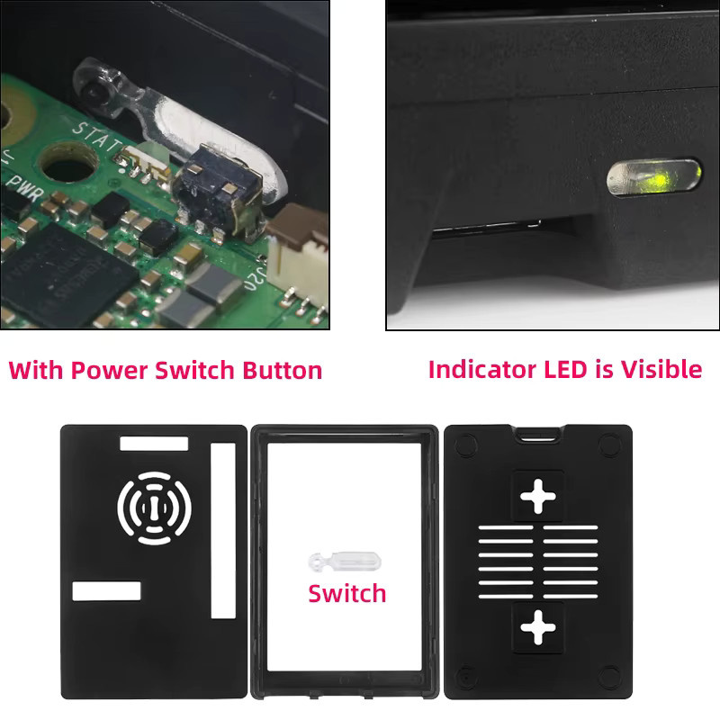 Caturda ABS-Gehäuse für Raspberry Pi 5 mit aktivem PWM-Lüfter und Unterstützung für 3,5-Zoll-Bildschirm, Schwarz/Silber - Bild 5