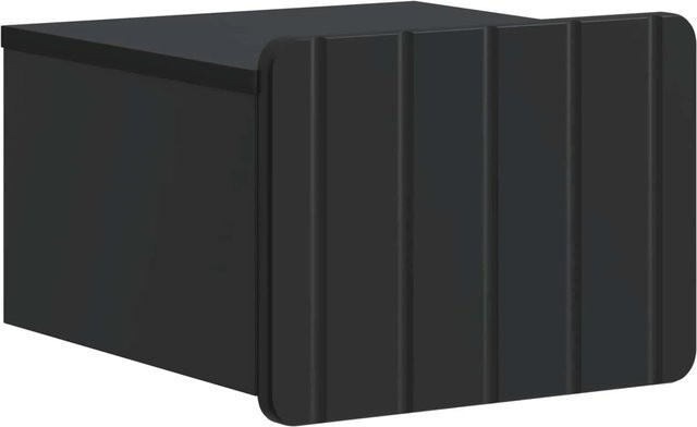 vidaXL Wandmontierter Nachttisch in Schwarz mit Holzstruktur im Vintage-Design, B: 33 cm, T: 34,5 cm, H: 24 cm - Bild 1