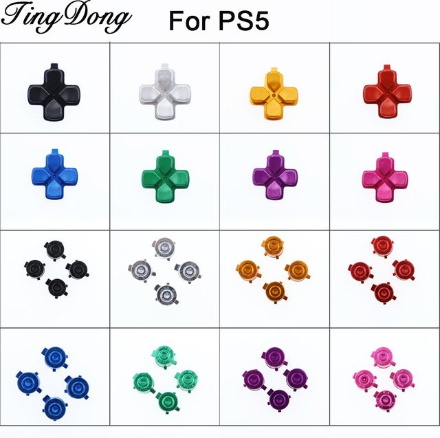 TingDong Metall-Aluminium Aktionstasten und D-Pad-Tasten für PS5-Controller in Multicolour - Bild 1