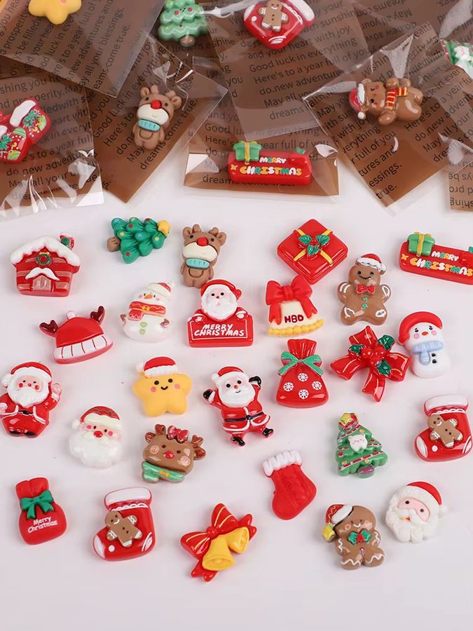 ZQNYCY Weihnachts Kühlschrankmagnete aus Harz im Cartoon-Design, gemischte Motiv-Set für Weihnachten und Neujahr, Multicolor - Bild 6