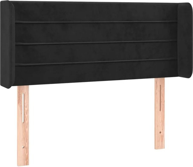 vidaXL LED Kopfteil in Schwarz aus Samt mit USB-Ladeport und integrierter Beleuchtung, B/T/H: 93 x 16 x 78/88 cm - Bild 1