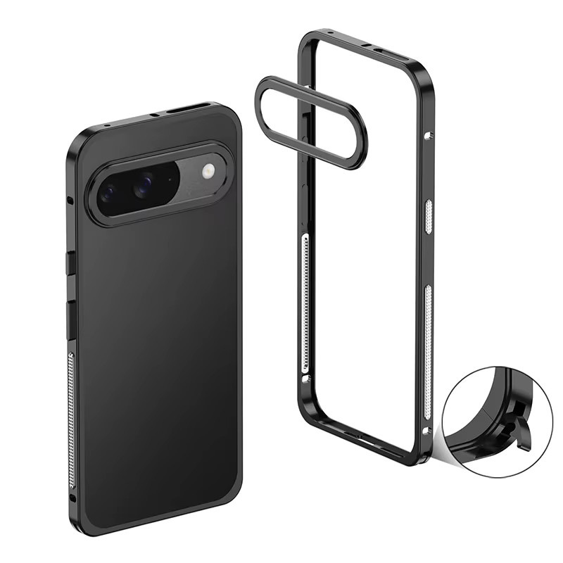 Stoßfeste Handyhülle mit Wärmeableitung und Kameraschutz für Google Pixel 10 Pro XL, 9 Pro XL und 8 Pro, Farbe: Schwarz - Bild 7