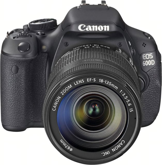 Canon EOS 600D DSLR-Kamera mit EF-S 18-135mm f/3.5-5.6 IS Zoomobjektiv in Schwarz - Bild 1