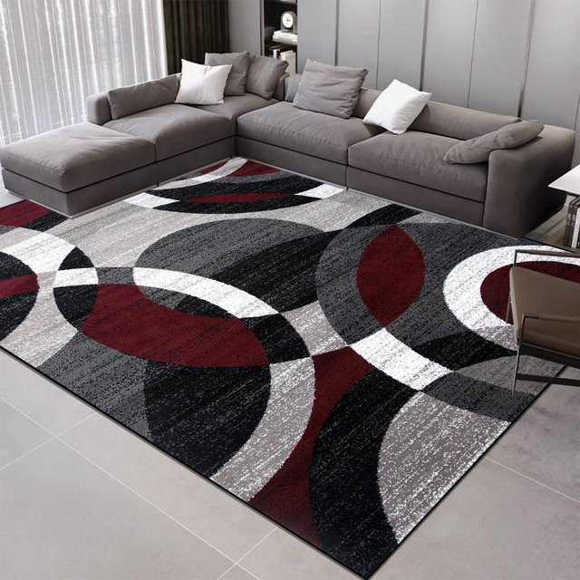 Karpetti Geometrie Teppich im nordischen Design, mehrfarbig, weicher Flanell-Teppich für Wohnzimmer, Schlafzimmer oder Flur, B/T: 90 x 60 cm - Bild 1