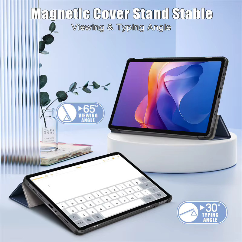 Xiaomi Redmi Pad 2 Hülle 11 Zoll Trifold Magnetische Smart Cover aus PU Leder in Schwarz - Bild 5
