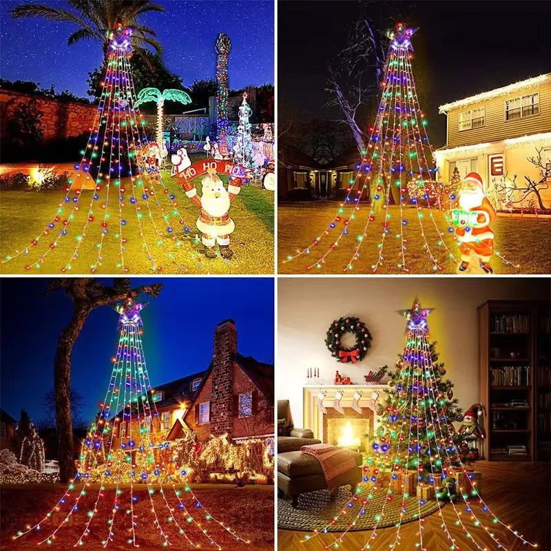 OKAL RED EAST LED Lichterkette in Stern- und Eiszapfenform, Warmweiß, USB-Betrieb, moderne Weihnachtsdekoration - Bild 4