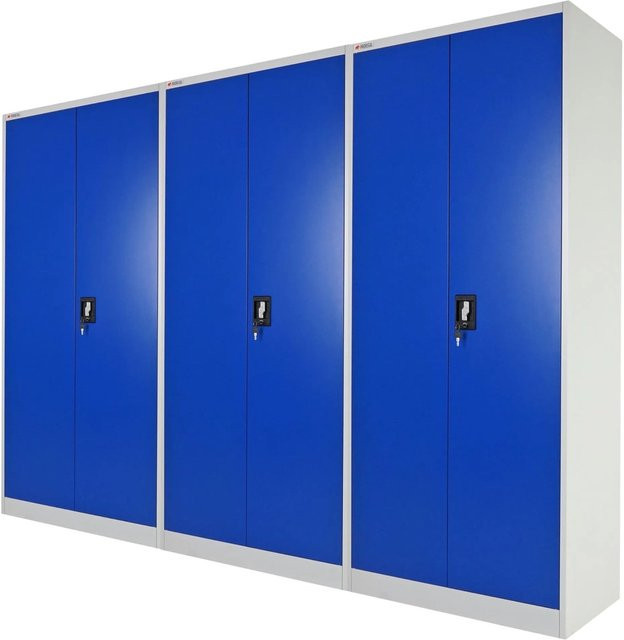 PROREGAL Werkstattschrank Elephant mit 2 Flügeltüren, abschließbar, Stahl, Blau/Lichtgrau, H x B x T: 180 x 80 x 40 cm - Bild 1