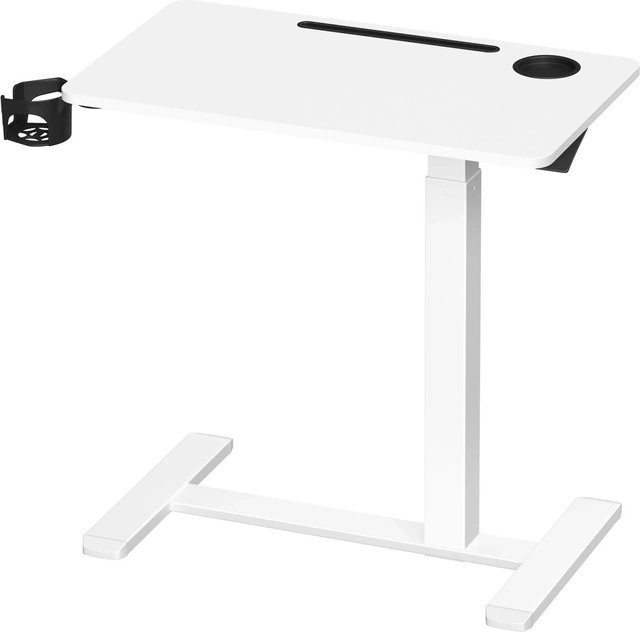 Vasagle Beistelltisch mit Rollen und Höhenverstellung in Weiß, B/T/H: 102 x 70 x 40 cm - Bild 1